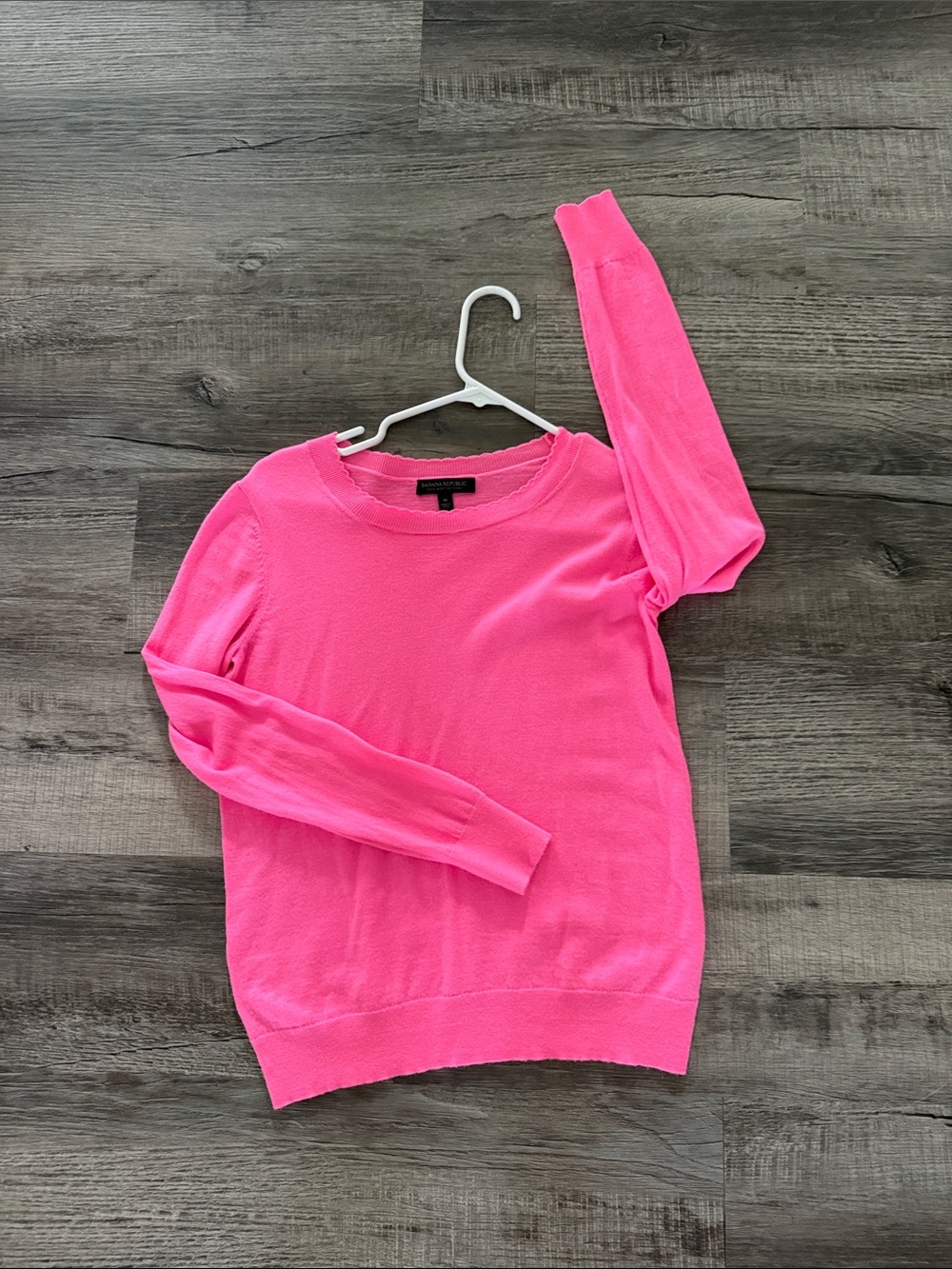 Banana Republic Hot Pink Merino Wool Crewneck Sweater